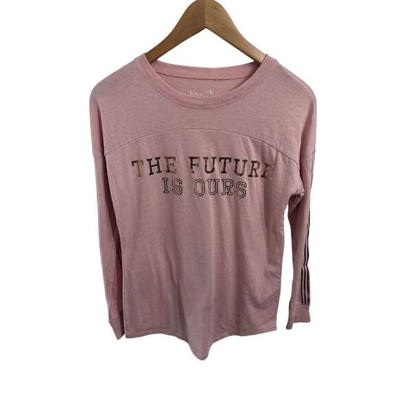 Inspirational Pink Long Sleeve T-Shirt 'The Future‎ Is Ours' Casual Wear XS - Picture 1 of 6
